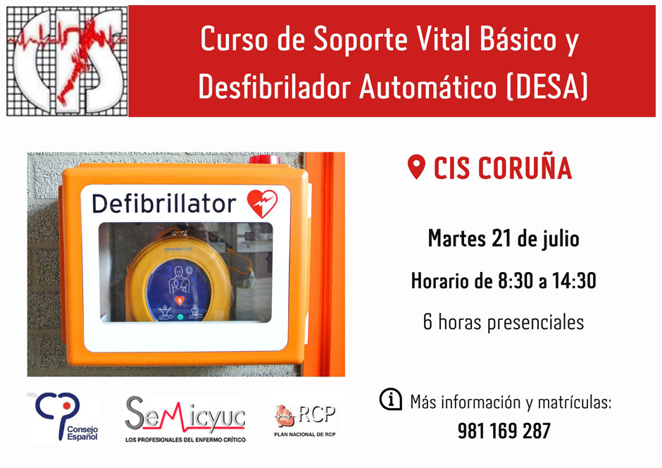 Curso de Soporte Vital Básico y Desfibrilador Automático DESA